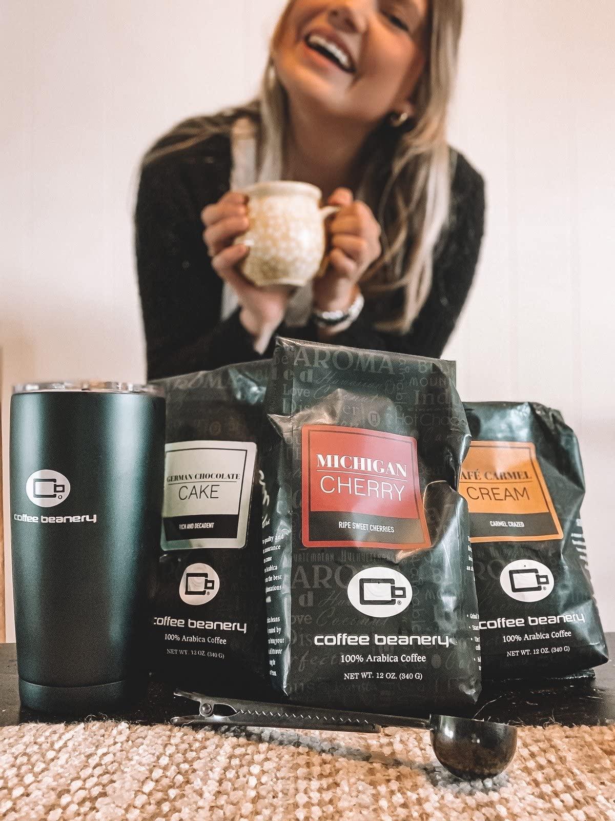 Coffee Beanery Michigan Cherry Flavored Coffee | 1.75oz Try Me Size Ground Coffee Sampler | Light Roast