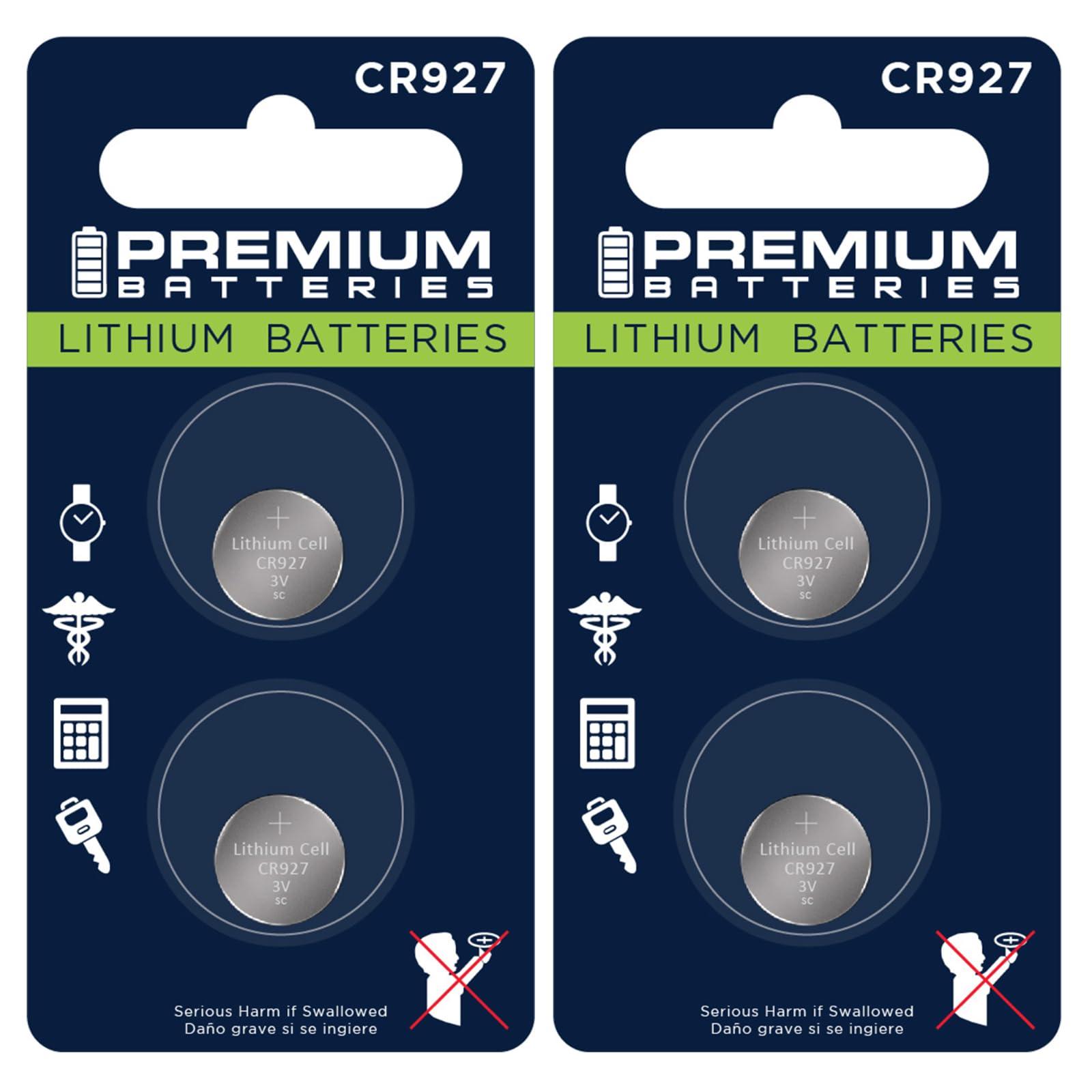 Premium Batteries Premium CR927 Lithium 3V Coin Cell - Japanese Engineered High Capacity Batteries (4 Pack)