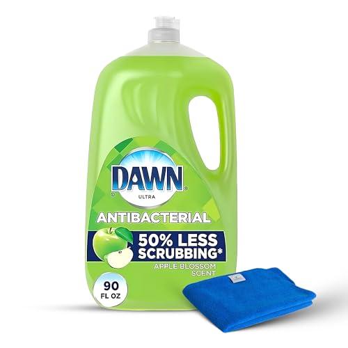 VITALVARIETY Dawn Dish Soap Dishwashing Liquid Refill Hand Soap 90 oz. Apple Blossom Scent Bundled with Microfiber Cleaning Cloth