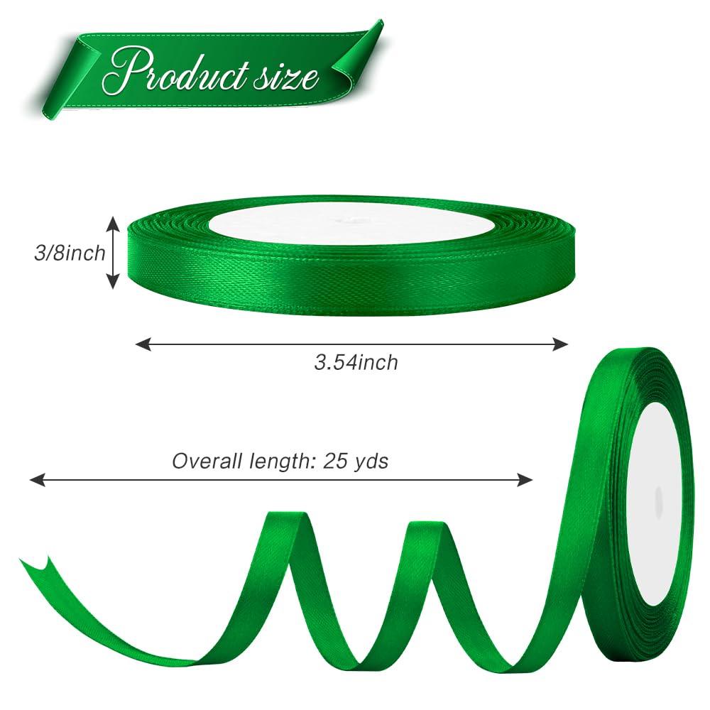 OALCQ Sage Green Ribbon For Gift Wrapping Christmas Ribbon 3/8 In 25 Yards Ribbon For Easter Ribbon Holiday Ribbon Green Wrapping Ribbon Wired Ribbon Graduation Ribbon Gift Class of 2024 Ribbon Satin Ribbon