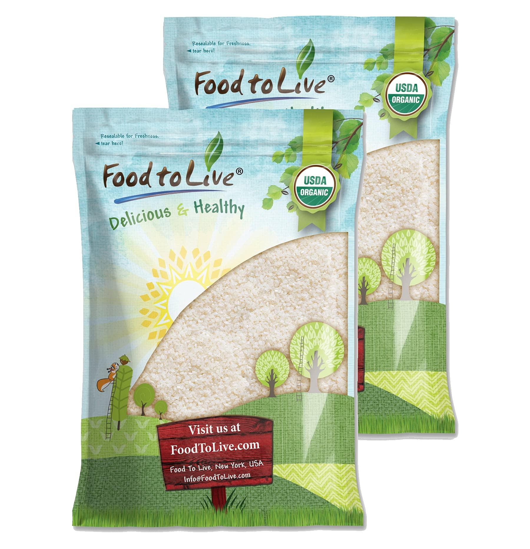 Food to Live Food to Live Organic Short Grain White Sushi Rice, 20 Pounds Non-GMO Japanese Style Perfectly Sticky Rice, Vegan, Bulk. Easy to Cook. Great as a Side Dish. Perfect for Sushi, Salads, and Desserts