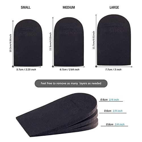 SIIHEA SIIHEA Adjustable Heel Lifts for Shoes, 1/4\'\' Height Increase Insoles for Achilles Tendonitis, Heel Pain, Leg Length Discrepancy, Plantar Fasciitis, Shoe Lifts (Small (Pack of 1), Black)