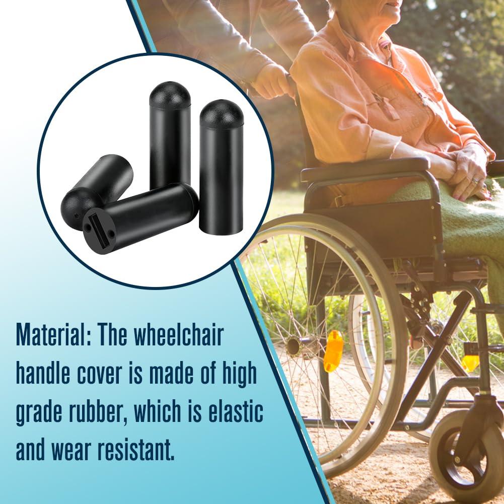 FVRITO FVRITO 4-Pack Rubber Tips for 5/8\" Wheelchair Handle Brake, Wheelchair Wheel Lock Cover Perfect Replacement for Rollator Transport Wheelchair, Lightweight Foldable Wheelchair Accessories