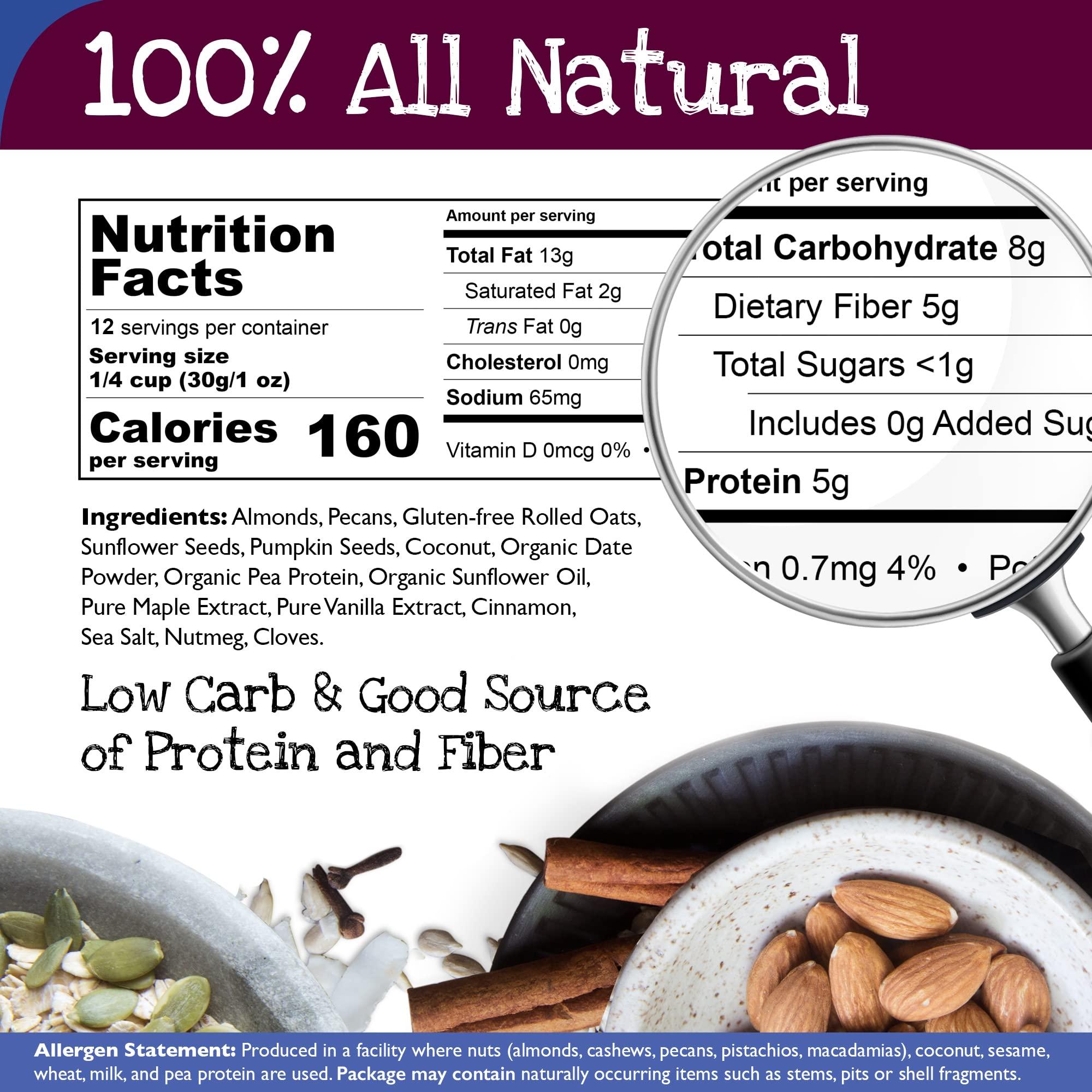 True North Granola Company Handmade in Vermont True North Granola – Low Sugar Granola, First Date, Maple Pecan, Rich in Protein, Gluten Free, Vegan, Non-GMO, Bulk Bag, 12 oz. (Pack of 2)