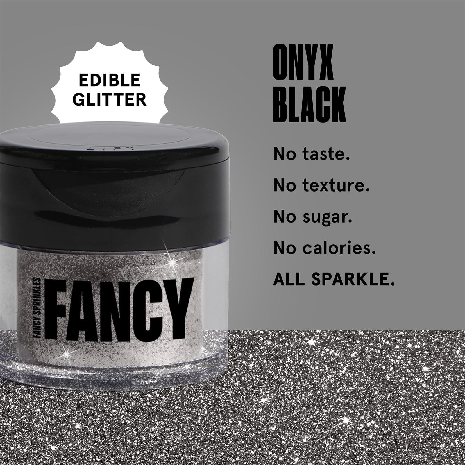 Fancy Sprinkles Fancy Sprinkles Onyx Black Premium Edible Glitter, 100% Edible Glitter for Sparkling Food & Drinks No Taste or Texture (4gm)