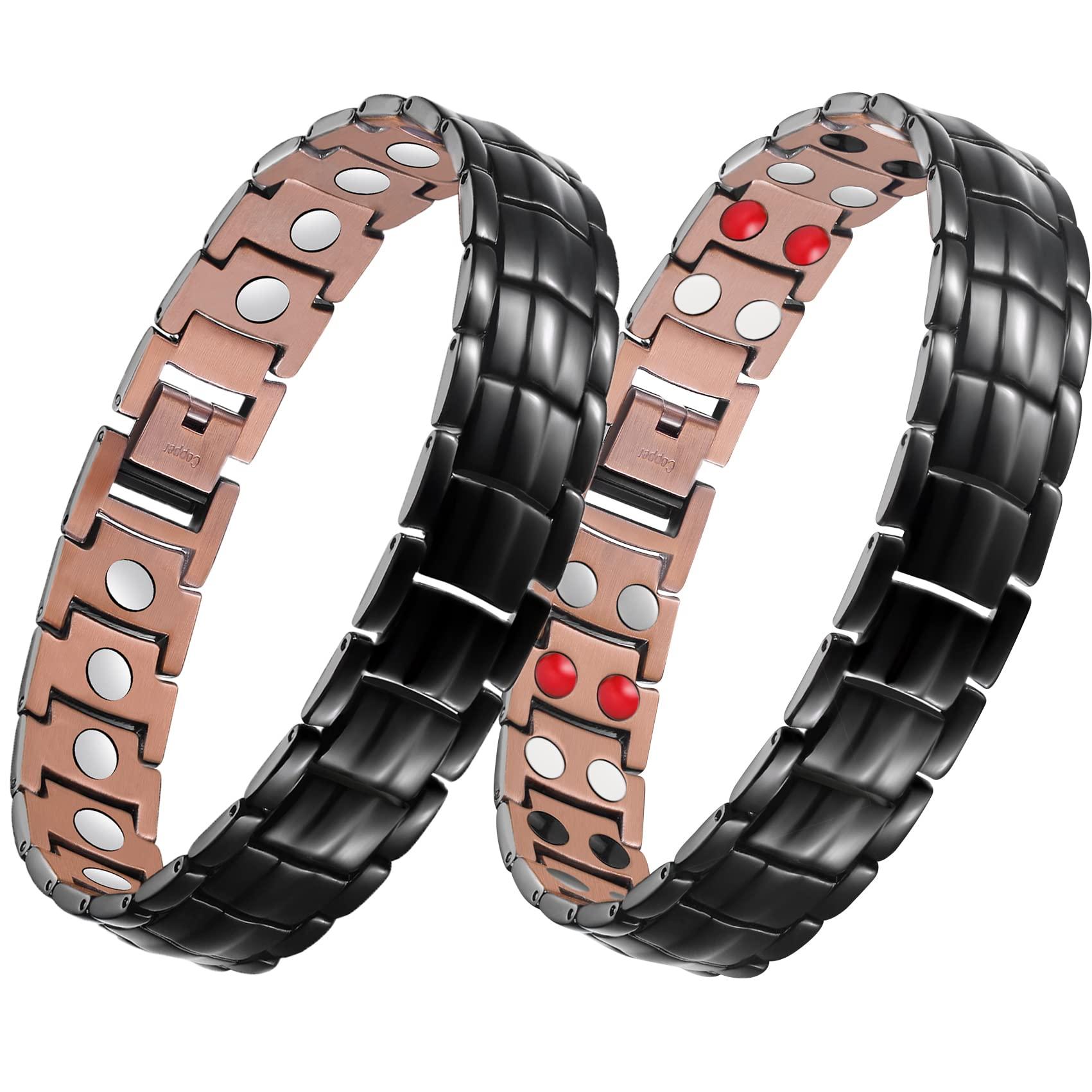 Feraco Feraco Copper Bracelet for Men - Magnetic Copper Magnetic Bracelets - 100% Pure Copper Jewelry Gift with Adjustable Sizing Tool