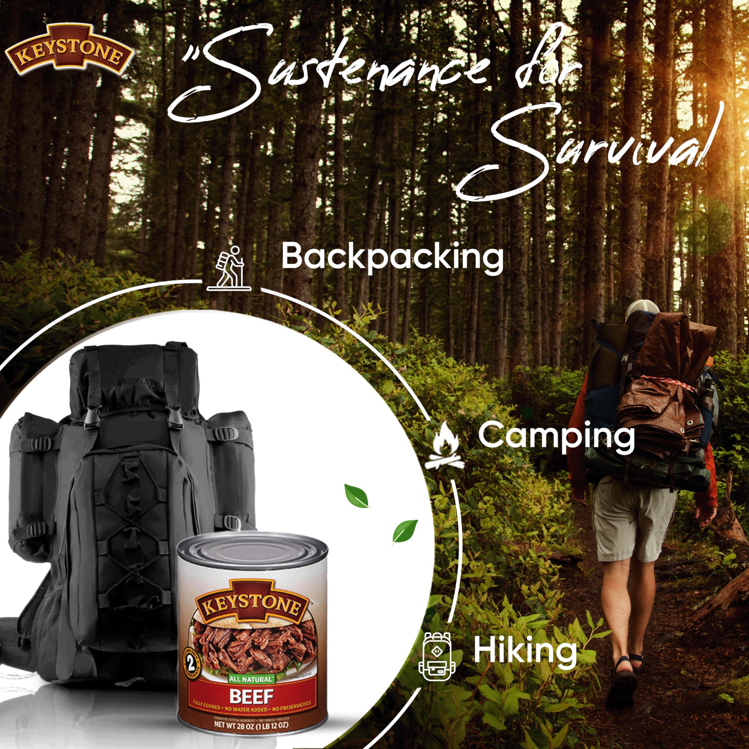 Keystone Meats Keystone Meats All Natural Canned Beef 28 Ounce Long Term Shelf Life Emergency Survival Food Canned Meat | Fully Cooked Ready to Eat Family Pack of 1