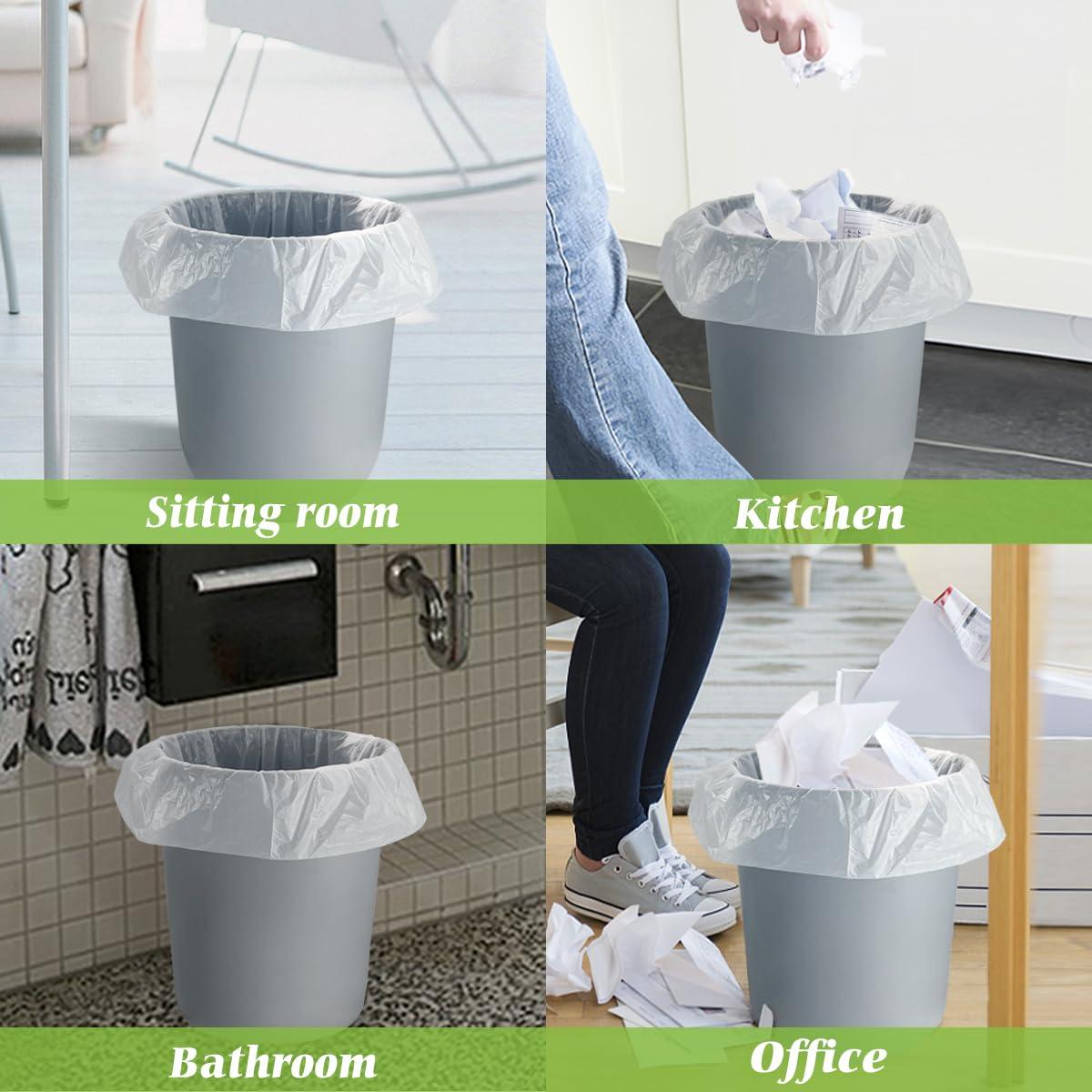 Teivio Teivio 3 Gallon 80 Counts Strong Trash Bags Garbage Bags, Bathroom Trash Can Bin Liners, Plastic Bags for home office kitchen, White