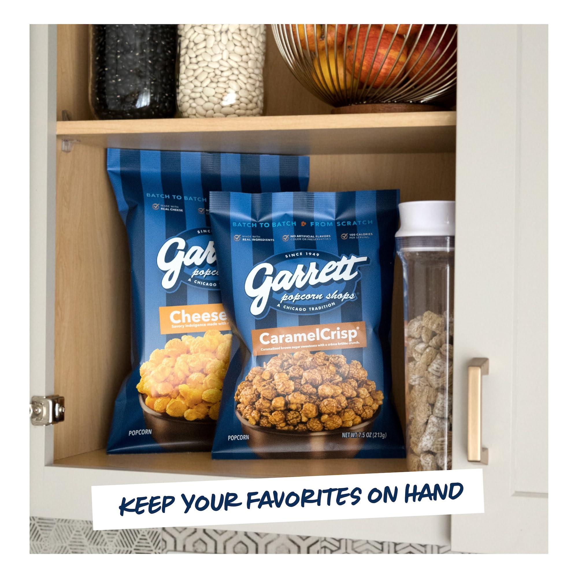 Garrett Popcorn Shops Garrett Popcorn CaramelCrisp, 7.5oz, 4 Bags, Caramel Gourmet Popcorn, Gluten Free, Sweet Snack, Popped Popcorn Bags