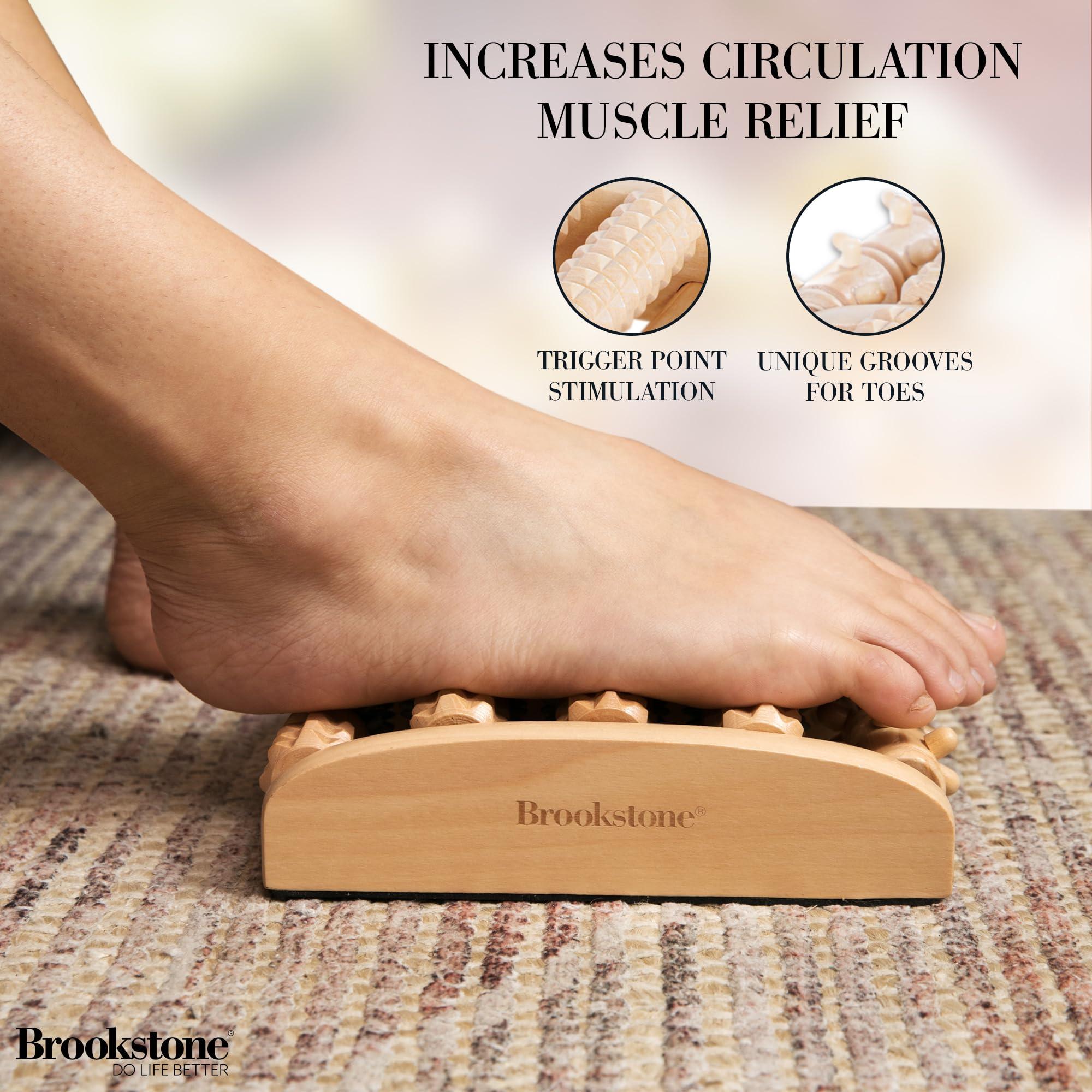 Brookstone Brookstone Foot Roller Massager for Plantar Fasciitis Relief - Wooden Foot Massage Roller for Feet - Stimulate Reflexes & Relieve Stress - Wide Feet Massager Useful Gift for Elderly, Mom Dad (Oak)