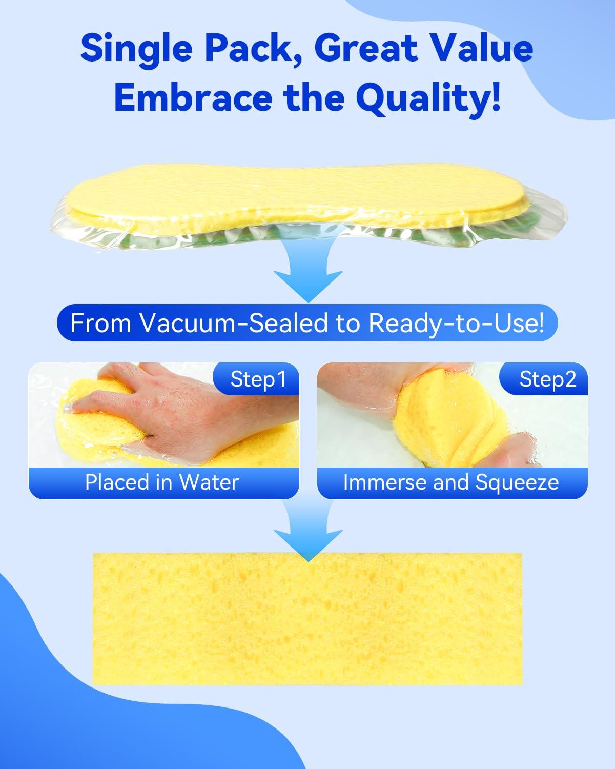 Temede Temede Car Wash Sponge, Car Cleaning Large Sponges, All Purpose Sponges for Cleaning, Easy Grip Thick Foam Scrubber, Giant Bone Sponge for Kitchen, Bathroom, Household Cleaning