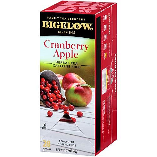 Bigelow Tea BigelowCranberry Apple Herbal Tea Bags 28-Count Boxes (Pack of 6) Cranberry Apple Hibiscus Flavored Herbal Tea Bags All Natural Non-GMO