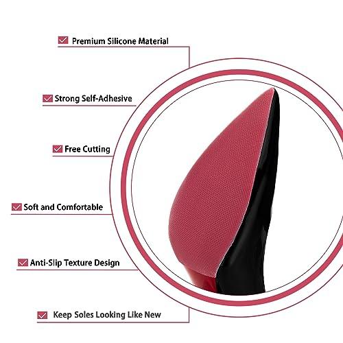 GADEBAO GADEBAO Shoe Sole Protector, 4 Pcs Self Adhesive Shoe Bottom Protector for High Heels, Silicone Anti Slip Shoe Grips on Bottom of Shoes, Sole Guard Non Slip Pads for Shoes (Medium, 6\" by 4\", Clear)