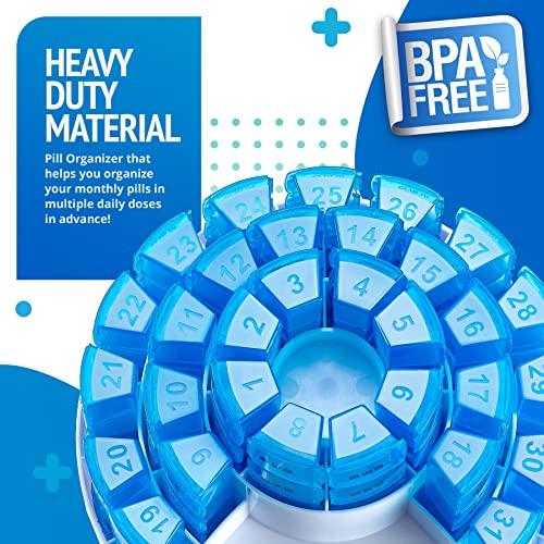 MEDca Monthly Pill Box by MEDca - Smart Prescription Organization with Multiple Daily Doses Section, Removable Compartments Perfect for Travelling