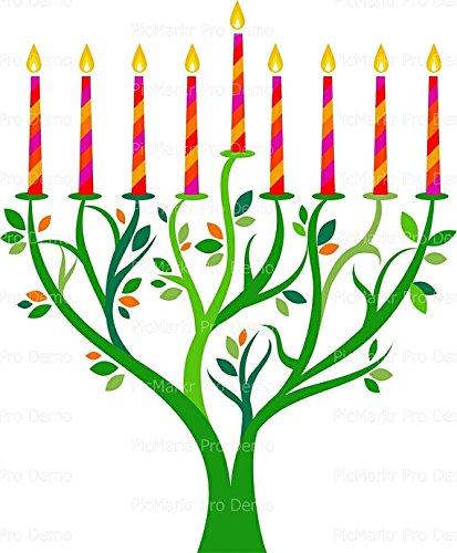 Art of Eric Gunty 1/2 Sheet - Hanukkah Menorah Religious - Edible Cake/Cupcake Party Topper - D9322