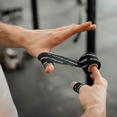Gymreapers Gymreapers Weightlifting Adhesive Thumb Tape, Stretchy Athletic Tape Grip & Protection for Olympic Lifting, Cross Training, Powerlifting, Hookgrip (Black, 3 Rolls)