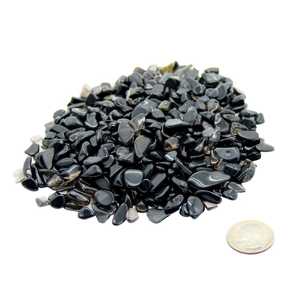 Orientrea Orientrea 1.1lb Natural Crushed Obsidian Crystal Tumbled Chips-Healing Crystals Chips Bulk, Crushed Crystal Gemstones for Crafts, Beautiful Package for Gift (Obsidian)
