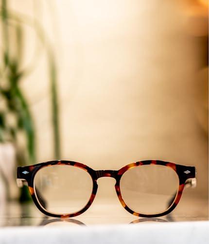 eyebobs eyebobs - Bitty Witty | Premium Reading Glasses for Men and Women | Round Frame for Narrow Faces, Black Granite, 1.00