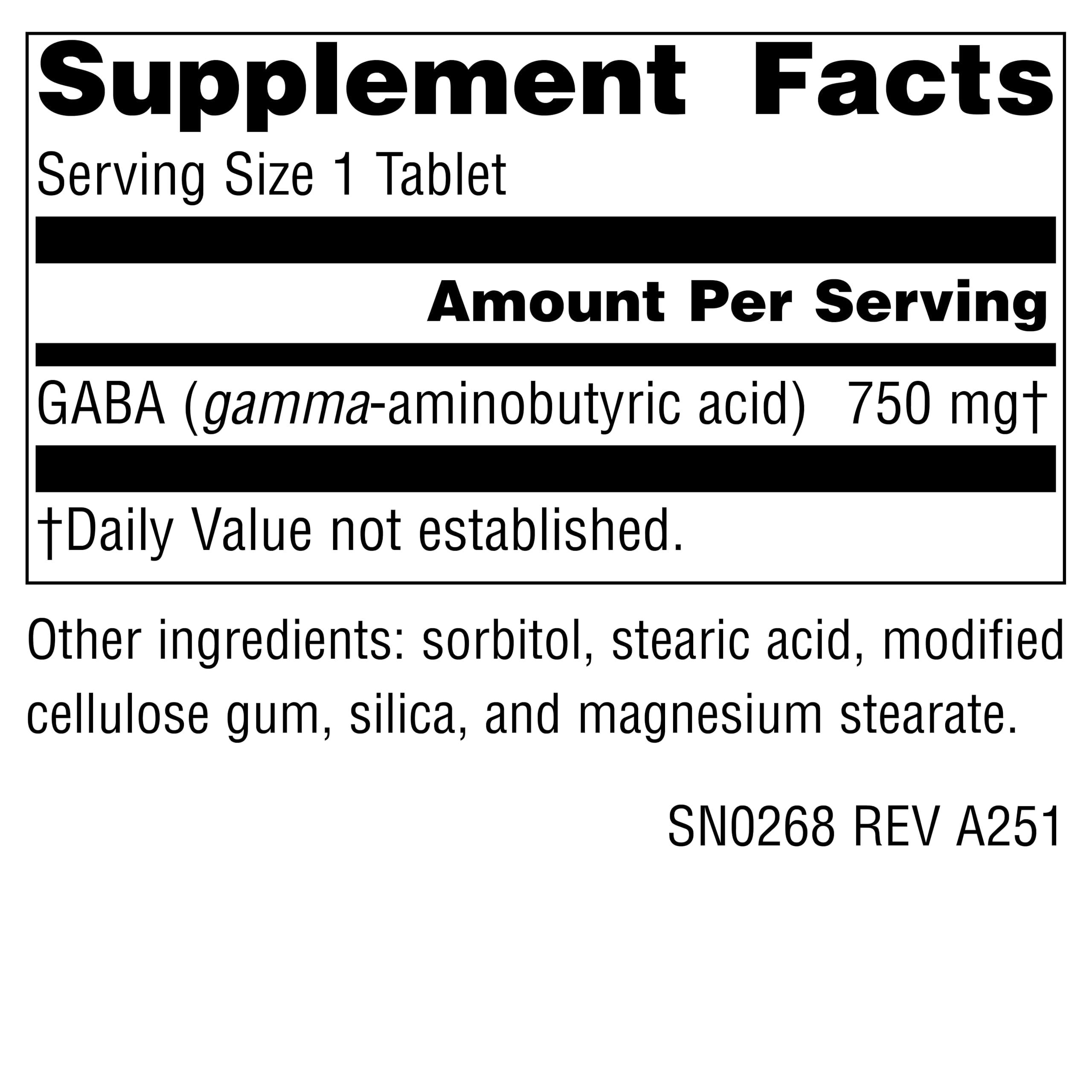 Source Naturals Source Naturals Serene Science GABA, for a Calm Mind* - 750mg, 90 Tablets