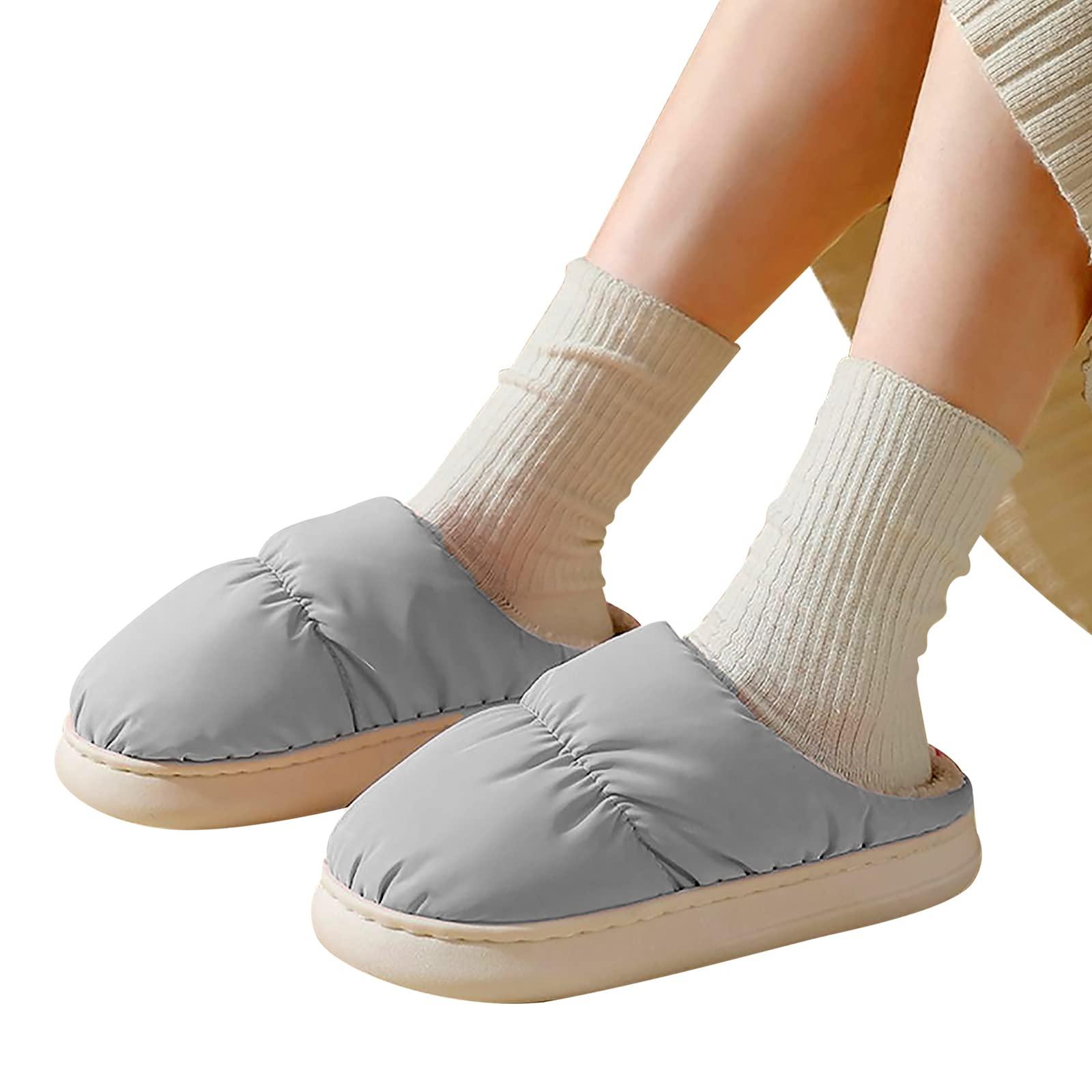 GREUS Warm Heated Slippers, USB Electric Foot Warmer Microwavable Slippers Rechargeable Heating Insole Bootie Slippers for Men Women Bed Under Desk Home Indoor