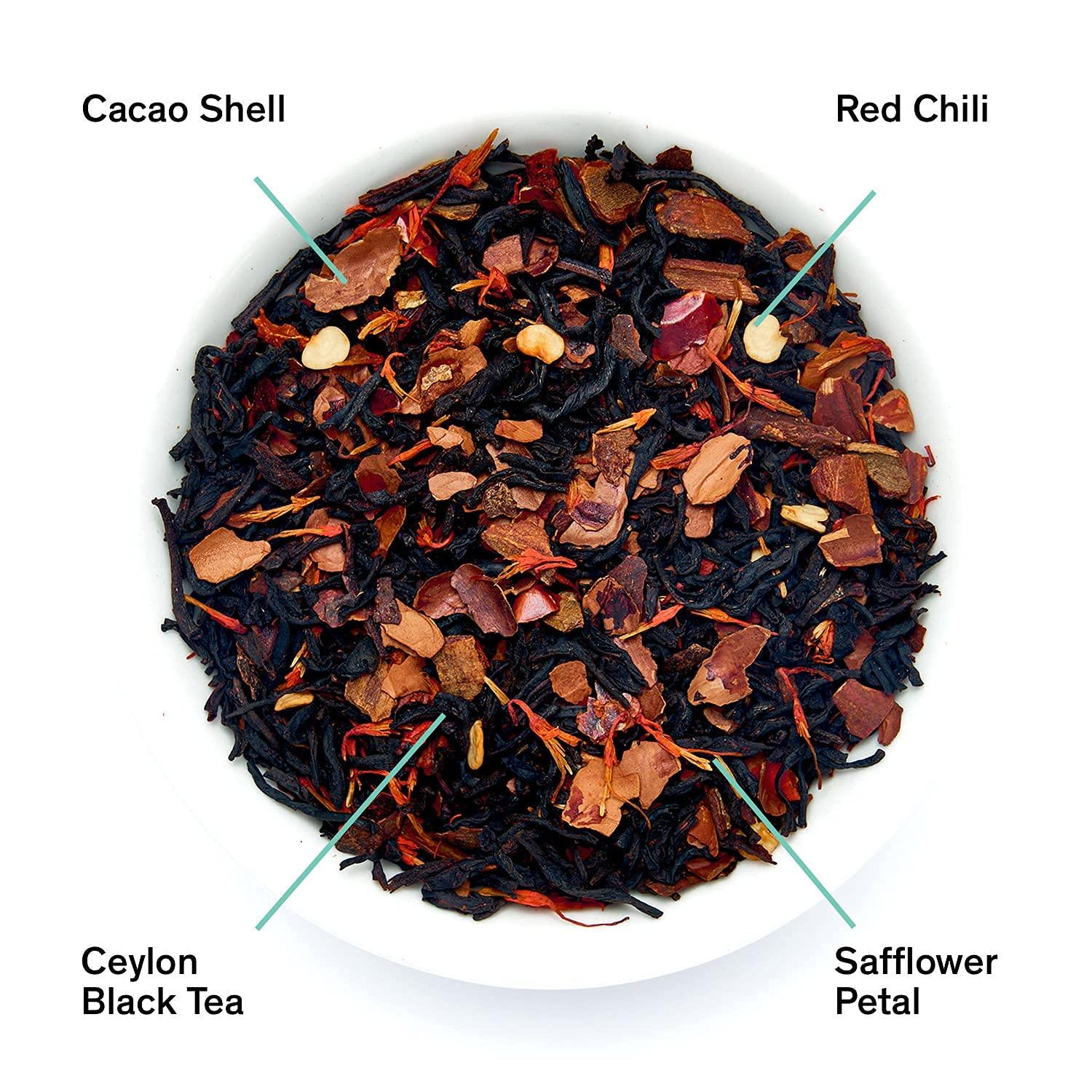 August Uncommon Tea August Uncommon Loose Leaf Tea Painted Desert Chili & Chocolate Black Tea Hot & Iced Tea Natural 1.8 oz Bag (50g) makes 15-30 Cups