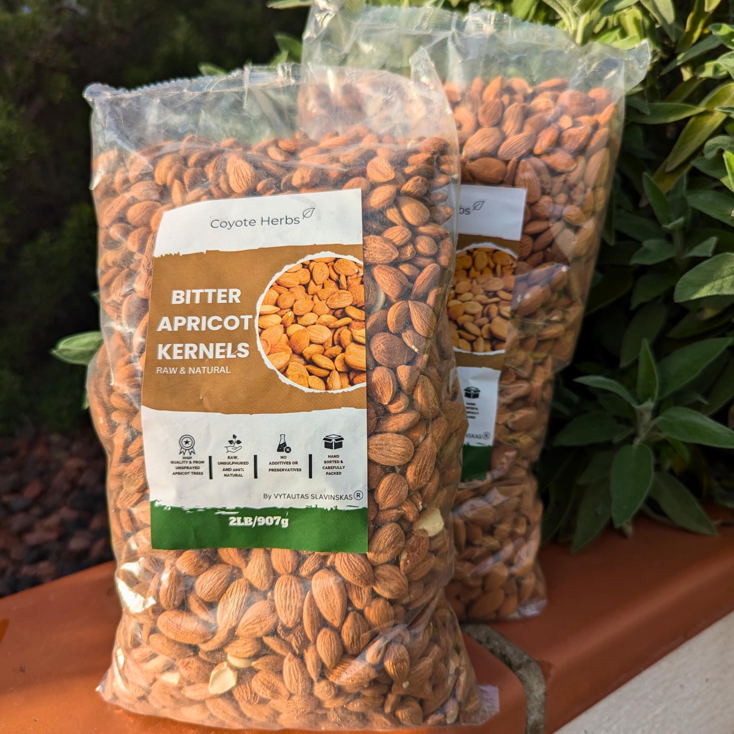 Coyote-herbs Coyote-herbs Bitter apricot kernels 1816g/ 64 oz Raw Seeds, Premium bitter Almonds - Rich in Natural Vitamin B17