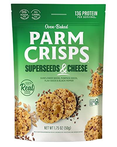 Parmcrisps Parm Crisps Snacks, Oven-Baked Superseeds & Cheese Snack, 1.75 oz (Pack of 12)