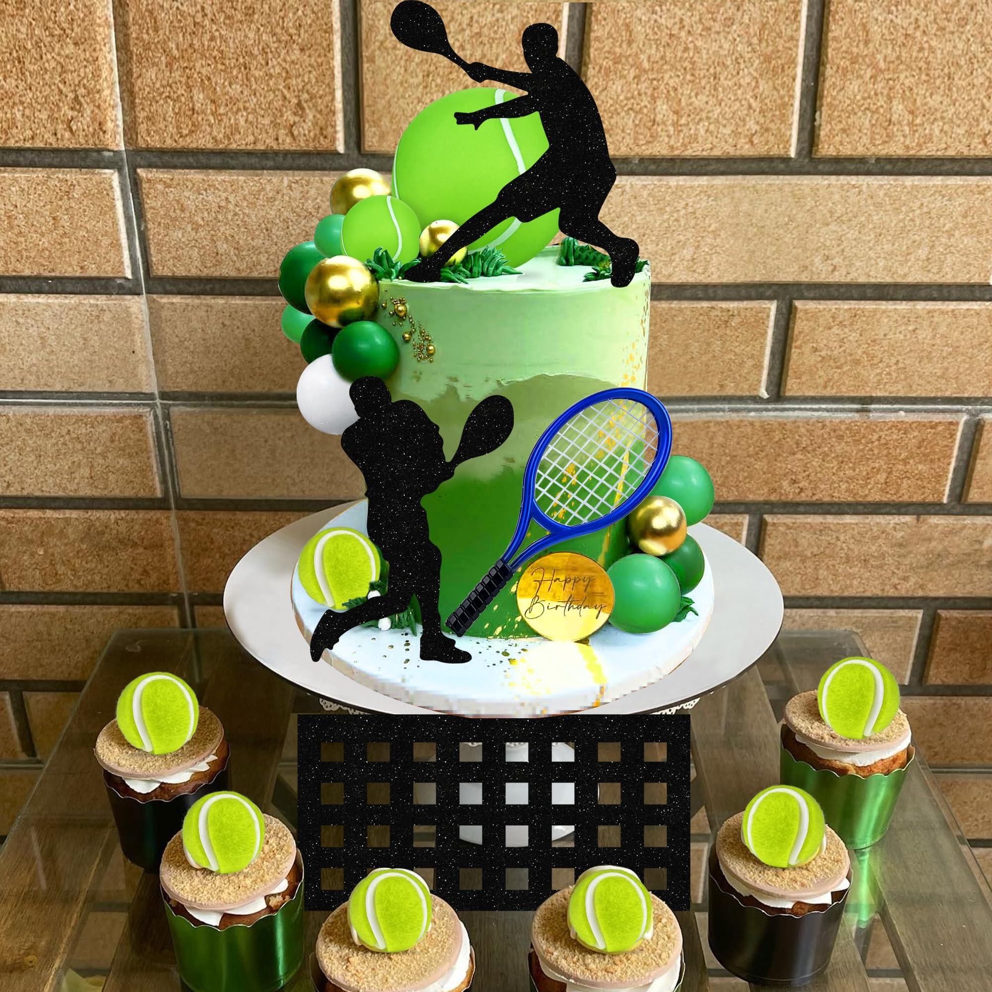 KEEPARTY 23 PCS Tennis Cake Toppers Sports Ball Cake Decorations for Baby Shower Birthday Party Decorations Supplies
