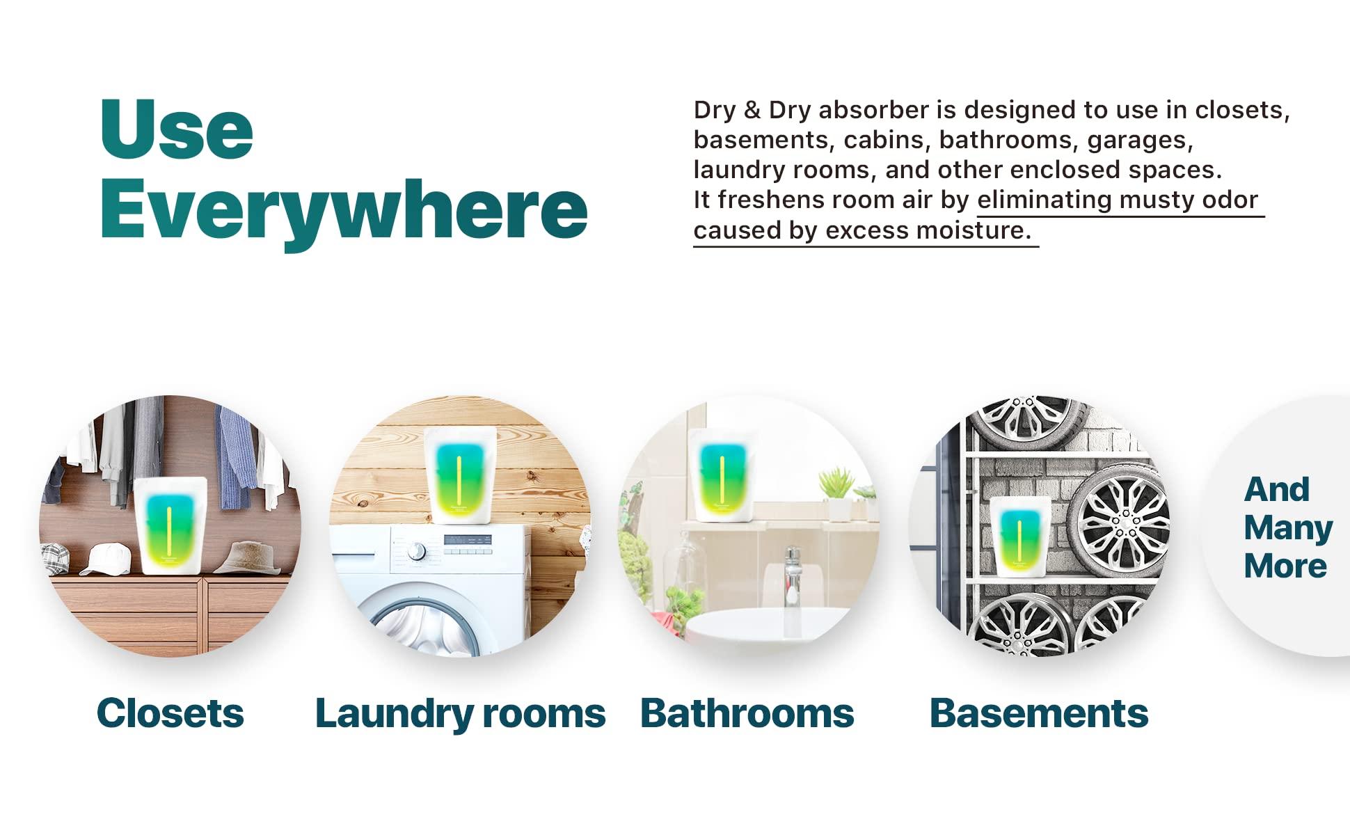 Dry & Dry Dry & Dry [32 Packs Standing Moisture Absorbers to Control Excess Moisture for Basement, Closets, Bathrooms, Laundry Rooms - Moisture Absorbers Moisture Absorber