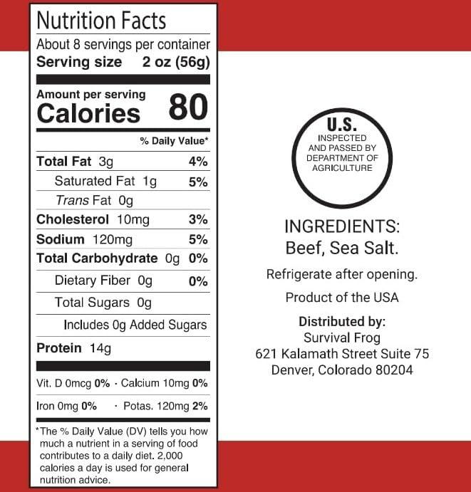 Survival Frog Survival Fresh Mixed Canned Meat - All Natural Canned Meat 2 Beef, 2 Chicken, 2 Ground Beef - Emergency Survival Meal 14.5oz Small Cans for Camping & Hiking - Meats from USA Farms (6 Pack)