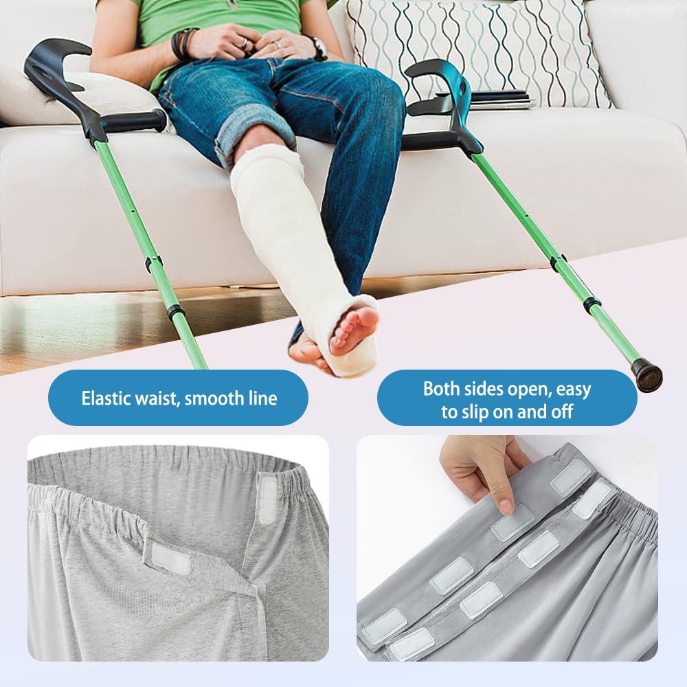 Lmaray Lmaray 2-Pack Tear Away Post Surgery Boxers Briefs for Men, Incontinence Full Open Stick-on Briefs, Disabled Adaptive Underwear Green