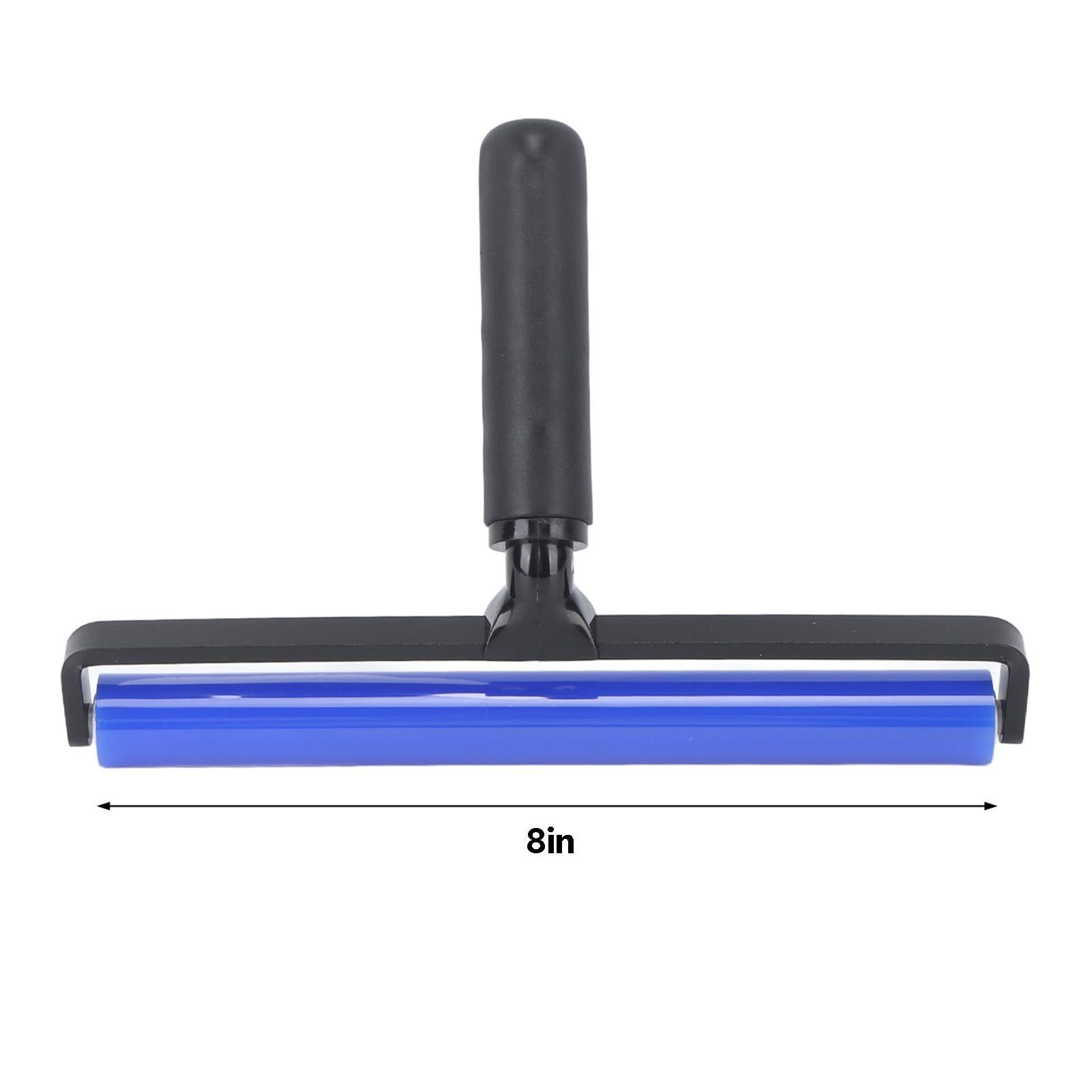 F&Y Static Roller Dust Removal Roller Super Sticky Blue Silicone Soft Static Action Cleaner Roller with Black Handle (8 Inch)