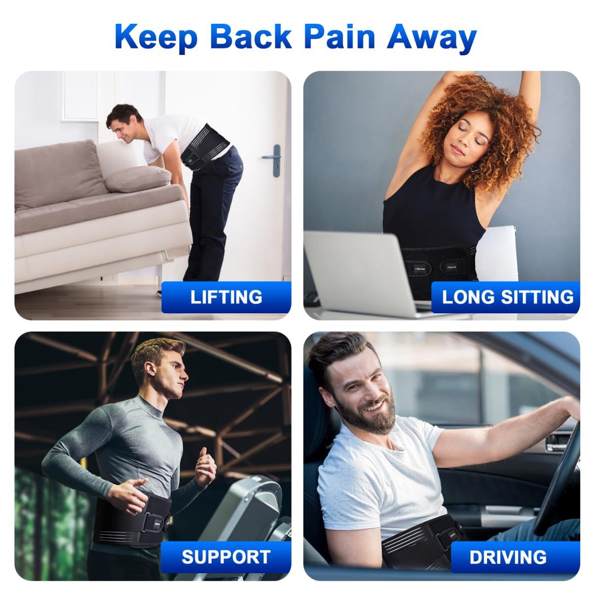 Erarrow Back Braces for Men and Women, Back Support Belt for Lower Back Pain Relief with 6 Stays, Breathable Lumbar Support Belt with Dual Adjustable Straps for Sciatica,Herniated Disc(L)