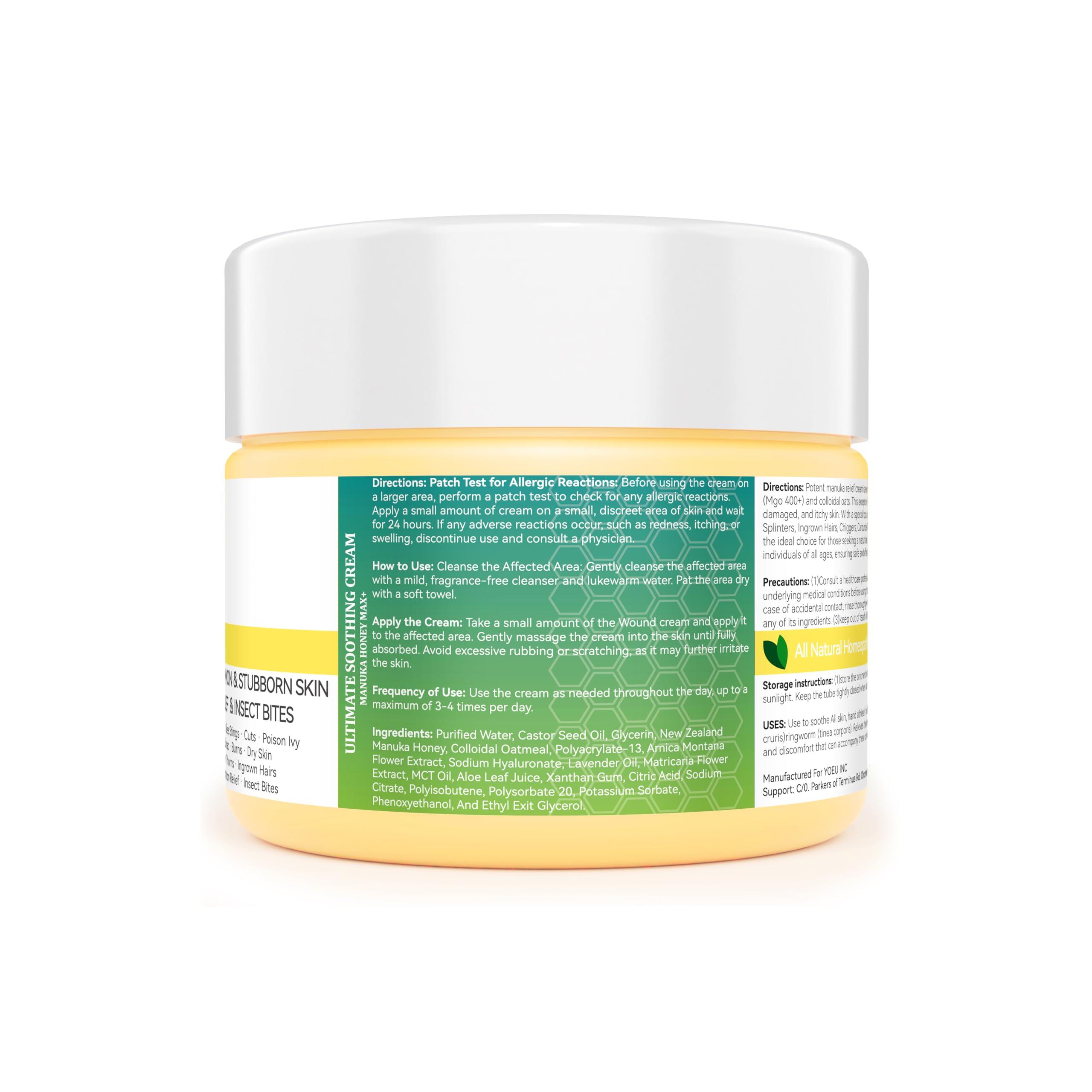 KYMOOU 4 PCS Manuka Honey Tea Tree Drawing Salve Cream Ointment for Boil, Cyst Removal Patch, Splinter Remover, Boil Ease, Ingrown Hair, Chigger, Carbuncle, Pilonidal, Bug, Mosquito, Spider Bites, Bee Sting