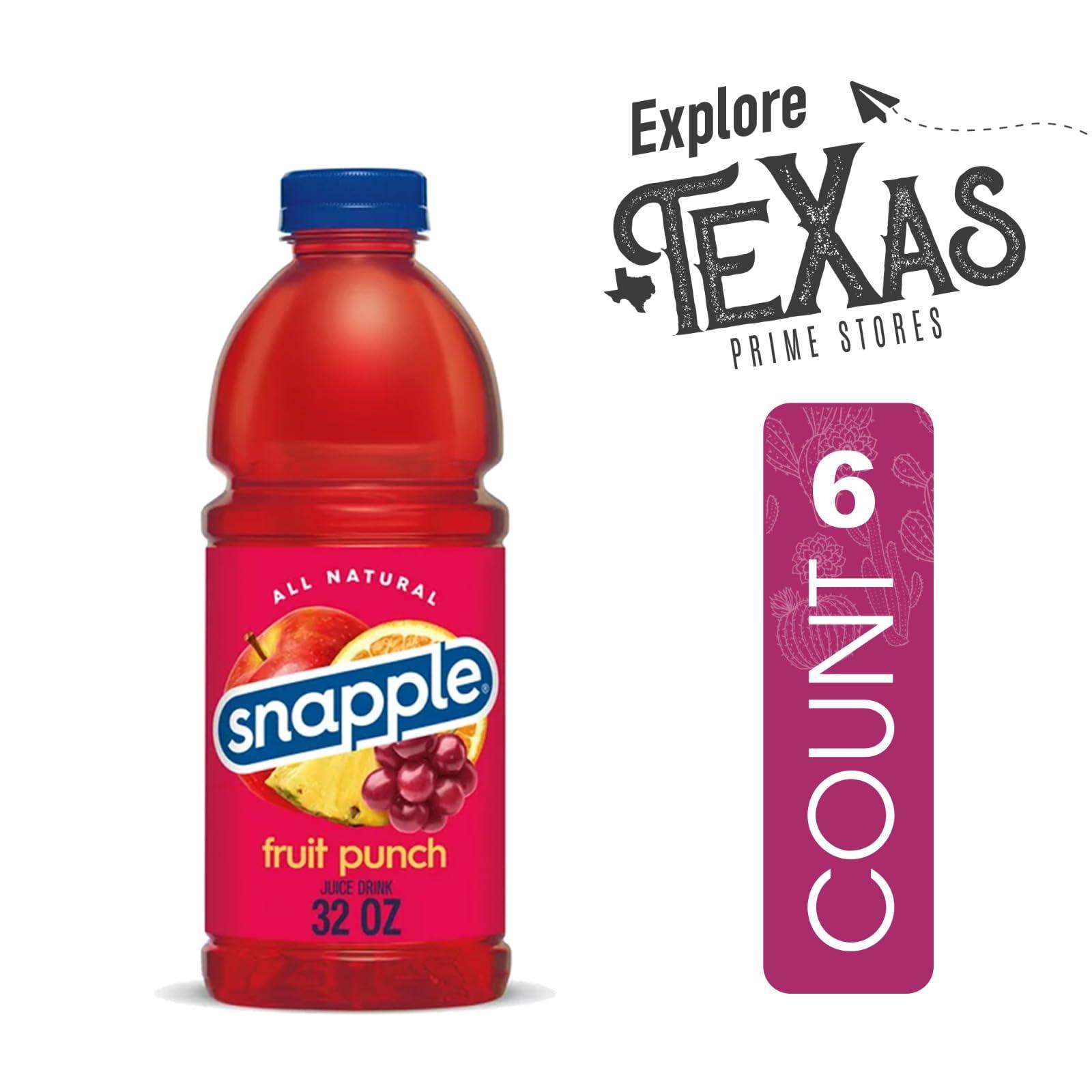 Snapple Snapple 6-Pack of Fruit Punch All Natural Iced Tea Gluten Free 32 fl oz 100% Recycled Plastic Bottle