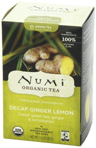 Numi Numi Organic Tea Decaf Ginger Lemon Green Tea, 16 Count (Pack of 3), (Packaging May Vary)