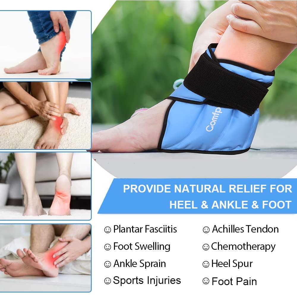 Comfpack Comfpack Heel Ice Pack for Ankle & Foot Pain Relief, Hot Cold Therapy Ice Pack Wrap with Straps for Sport Injuries, Swelling & Sprain