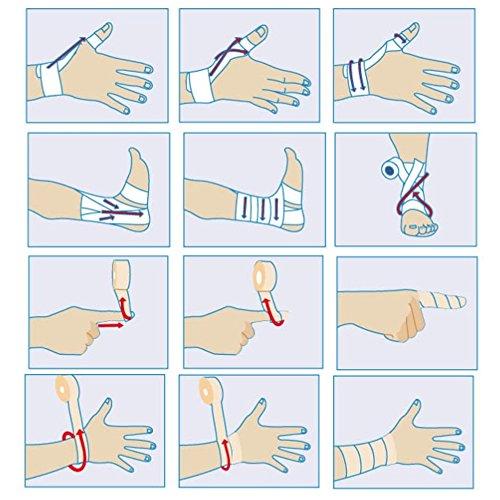 FOU Self Adherent Wrap Tape Medical Cohesive Bandages Flexible Stretch Athletic Strong Elastic First Aid Tape for Sports Sprain Swelling and Soreness on Wrist and Ankle 6 Pack 1Inch X 5Yards(Beige)