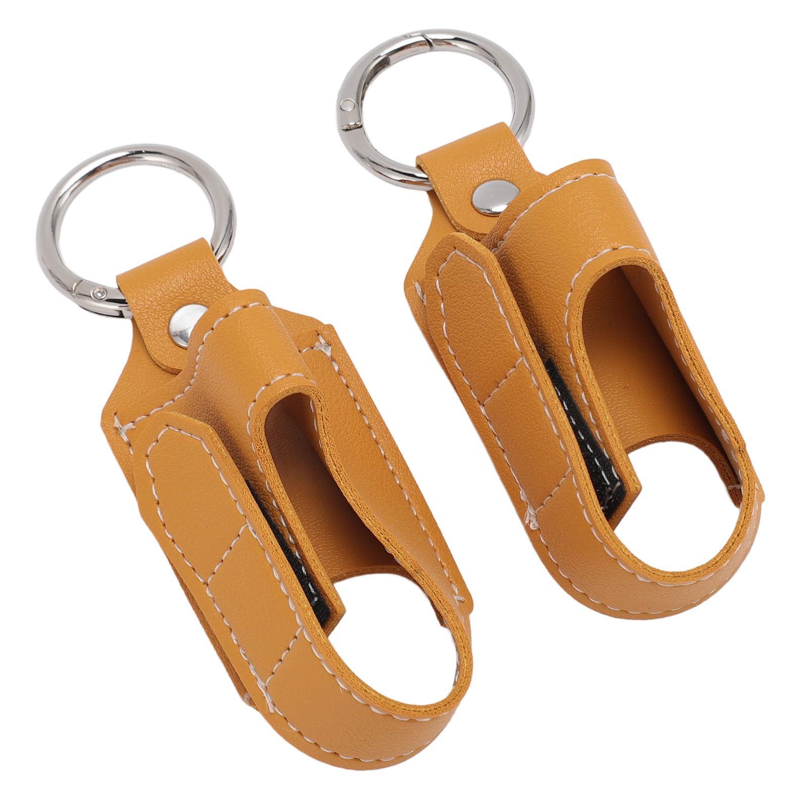 FILFEEL FILFEEL 2pcs Inhaler Carrying Holder, Portable Travel Handy Holster, Mini Case Sleeve - Clasp Closure, PU Leather (Turmeric)