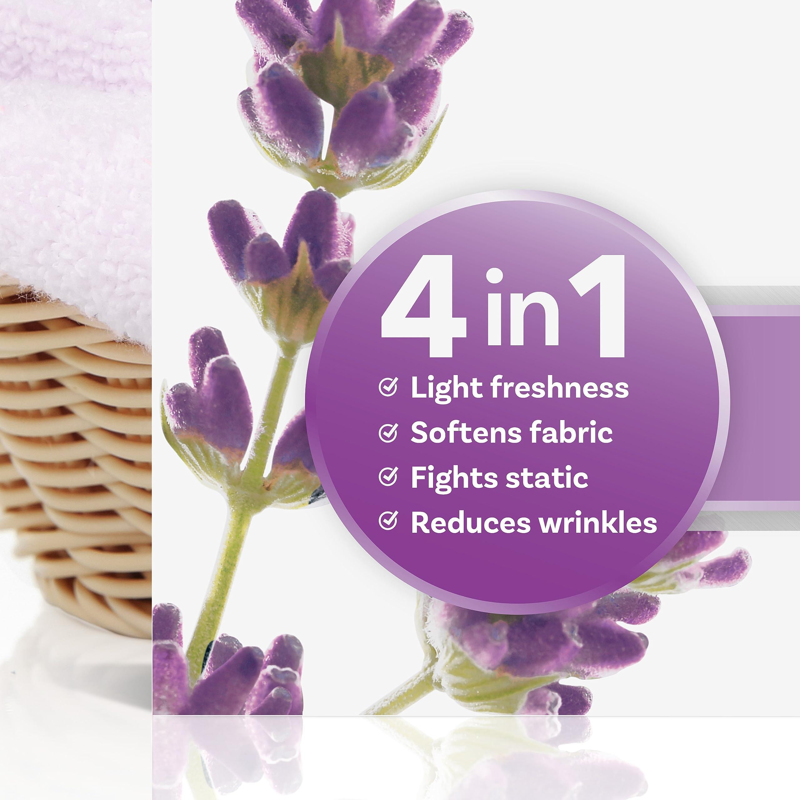 Downy Downy Light Mega Dryer Sheets, Fabric Softener Dryer Sheets, White Lavender, 180 Count