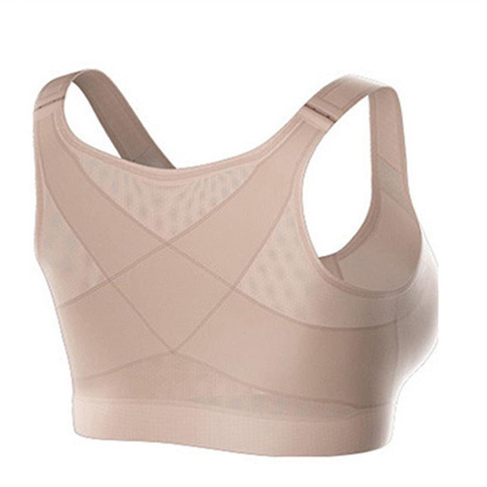 WANGPIN Back Support Posture Corrector Bra for Women Plus Size Corset Breathable Underwear Top Sports Yoga Vest Bras (Color : Skin, Size : 3X-Large)
