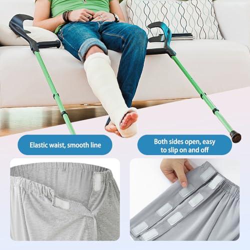 Lmaray Lmaray 2-Pack Tear Away Post Surgery Boxers Briefs for Men, Incontinence Full Open Stick-on Briefs, Disabled Adaptive Underwear Green