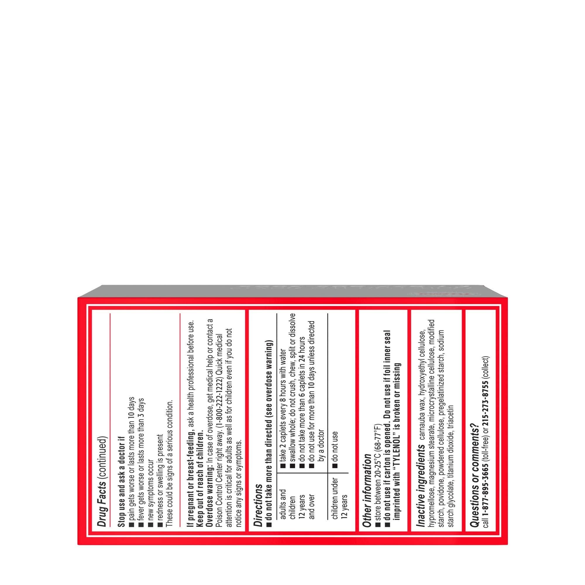 Tylenol Tylenol 8 Hour Muscle Aches and Pain Caplets, 100 Count Per Bottle (3 Bottles)