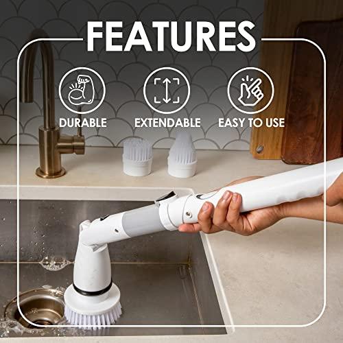 Standout Materials Electric Spin Scrubber, Cordless and Portable Power Scrubber Kit with Replaceable Brush Heads Cleaning Brush for Cleaning Tile, Sink, Window, Floor, Tub, Car