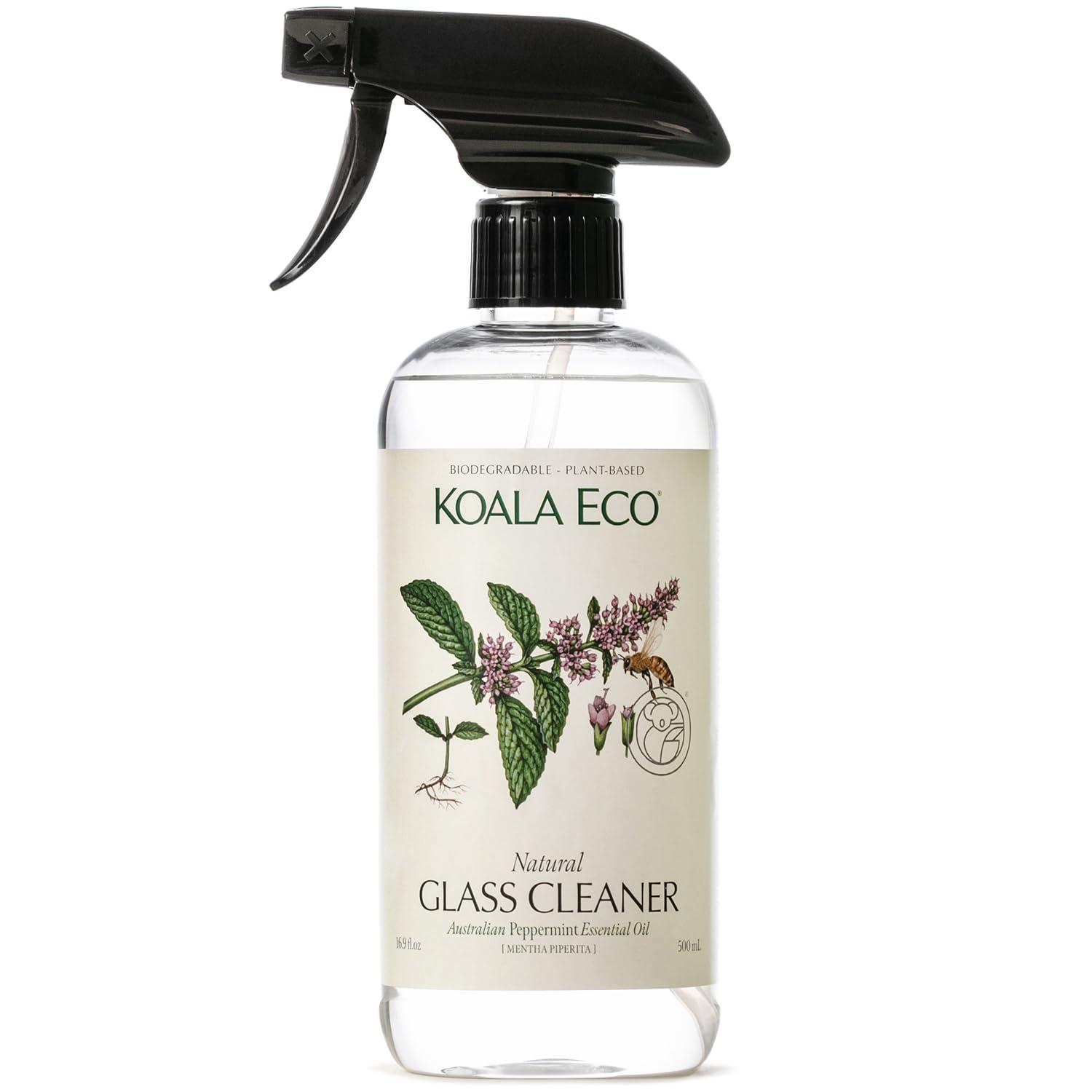 Koala Eco Koala Eco Natural Glass Cleaner - Plant-Based, Eco-Friendly - with Australian Peppermint Essential Oil - 16oz