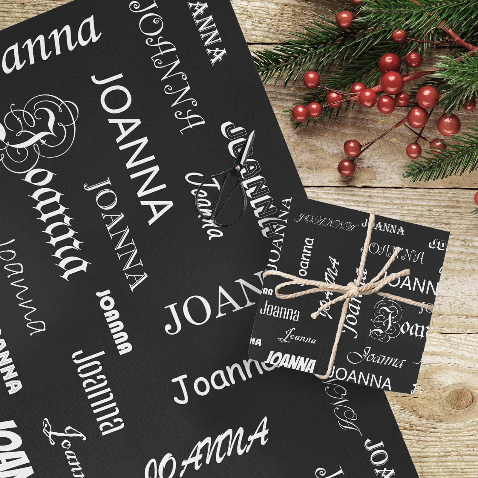 Artsadd Custom Name on Gift Wrapping Paper Personalized Gift Wrap Wrapping Paper Roll with Text Custom Wrap Gift Unisex Adult Men Women Kids Baby for Birthday Anniversary Valentine Mother Father Christmas Day
