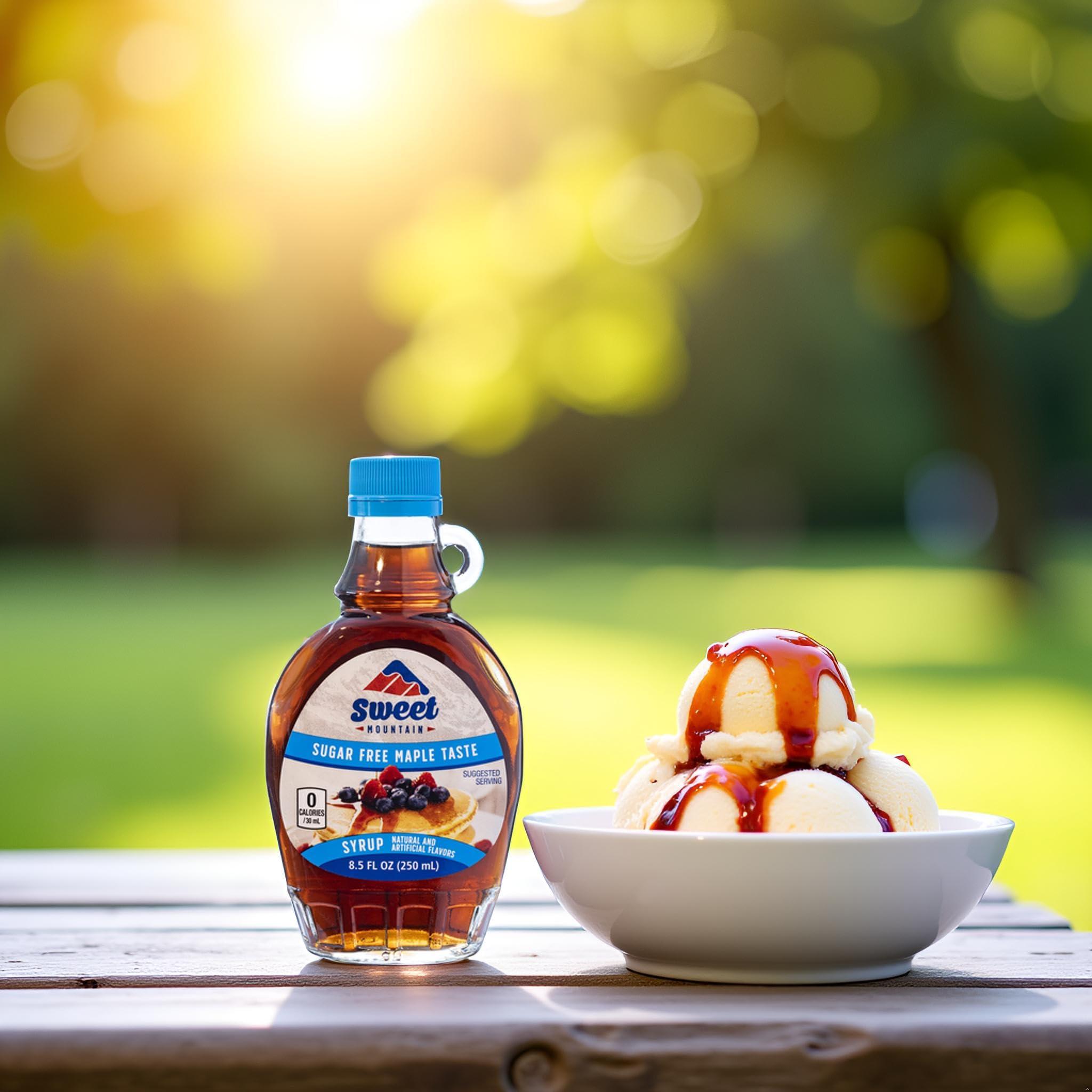 Sweet Mountain Sweet Mountain - Sugar Free Maple Taste Syrup (8.5 FL OZ) | Keto Friendly, 0g Carbs, 0 Calories, Diabetic Friendly