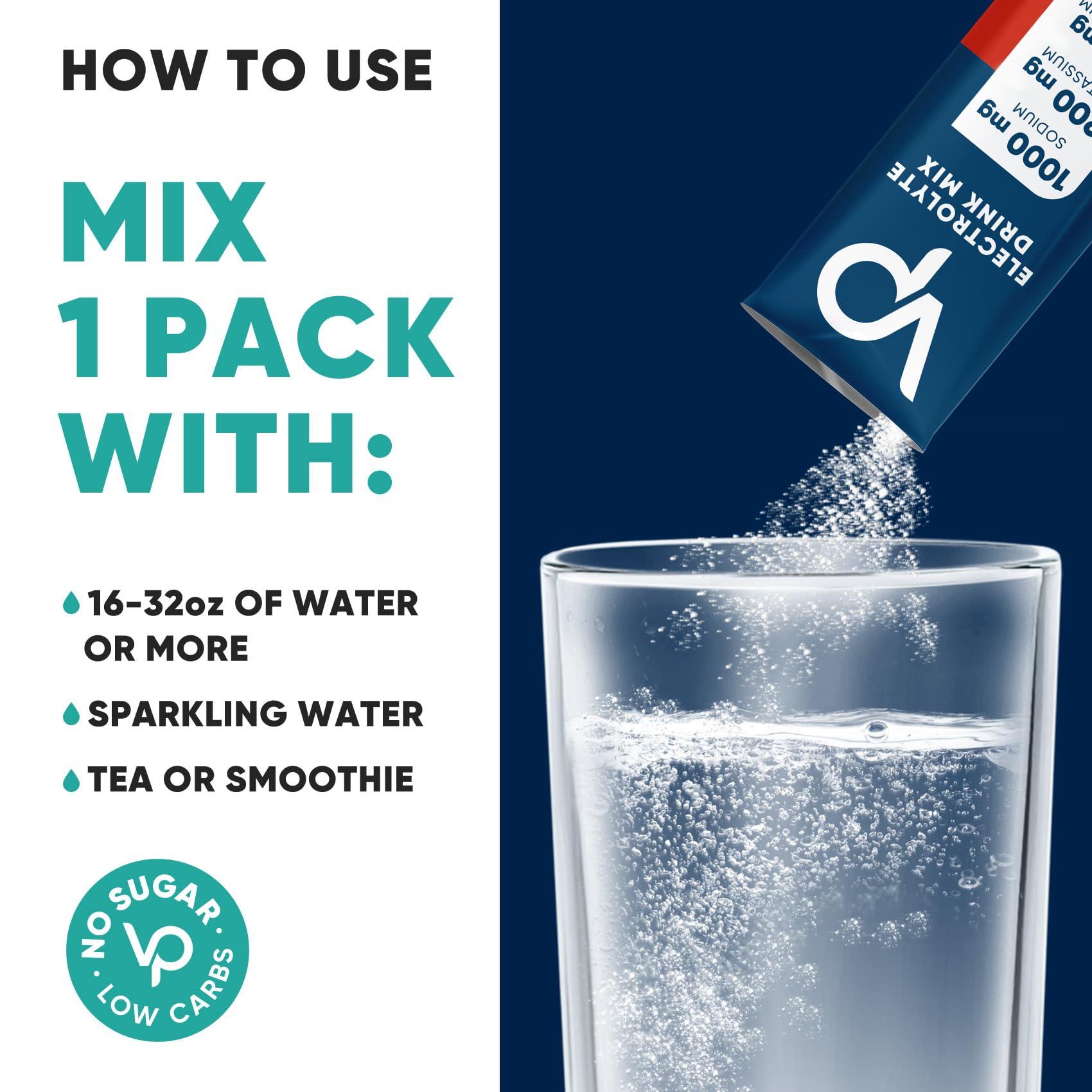 Venture Pal Venture Pal High Sodium Sugar Free Electrolytes Powder Packet - Hydration Packets with Sodium, Potassium & Magneisum | Zero Calories | Vegan | Keto & Paleo Friendly Electrolyte Drink Mix | 30 Stick