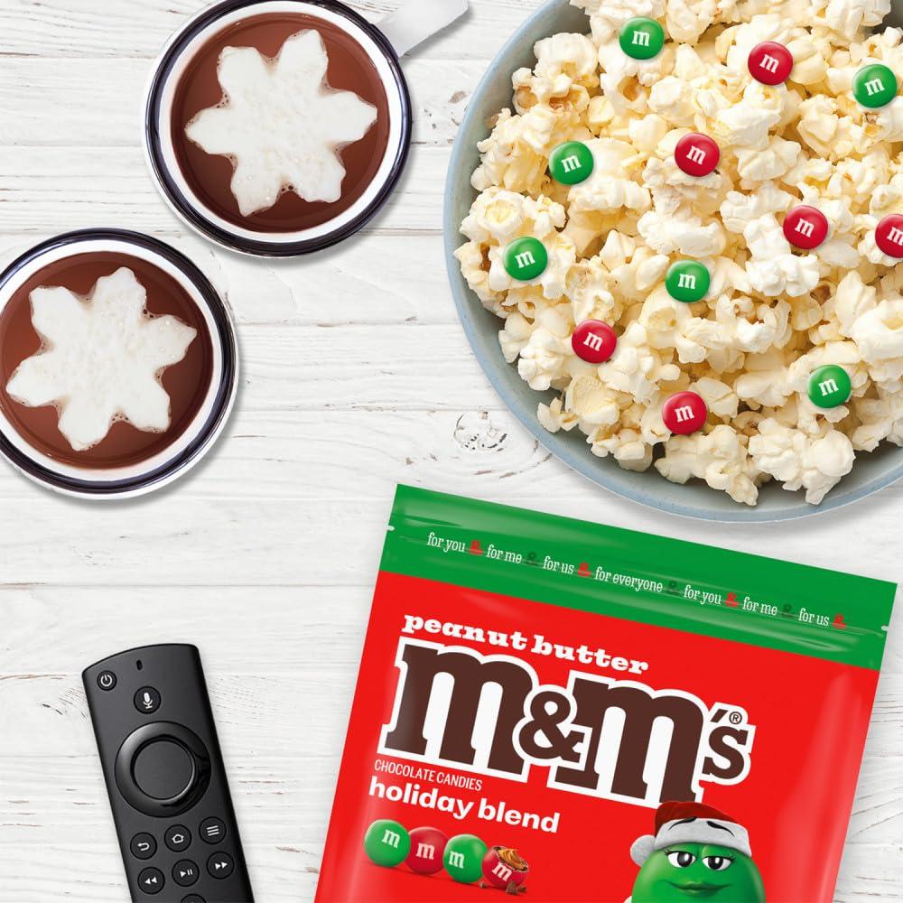 M&M\'S M&M\'S Peanut Butter Red & Green Milk Chocolate Christmas Candy, 34 Oz Resealable Bag