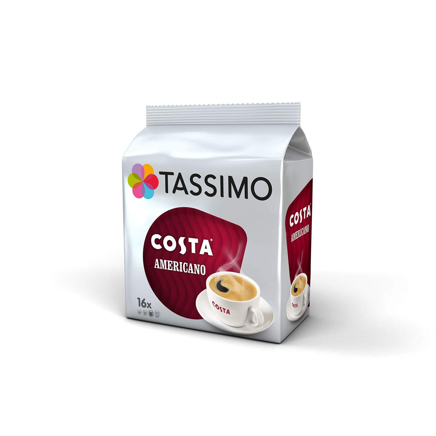 Tassimo Tassimo Coffee Selection - Costa Cappuccino/Americano/Cadbury Hot Chocolate/L'Or Latte Macchiato/Kenco Americano pods - 5 Packs (56 Servings)